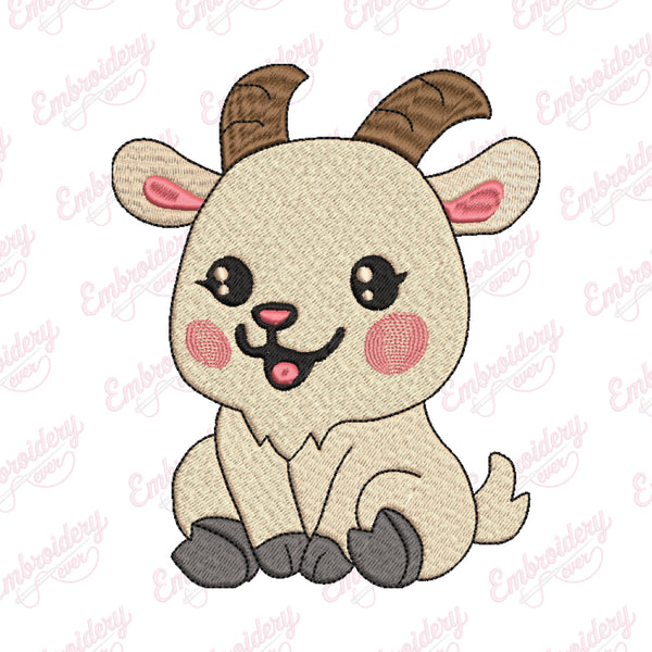Funny Goat Embroidery Design