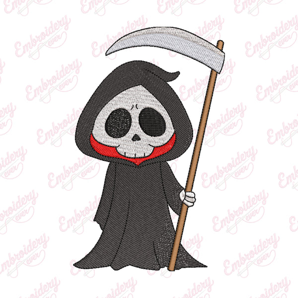 Grim Reaper Halloween Embroidery Design
