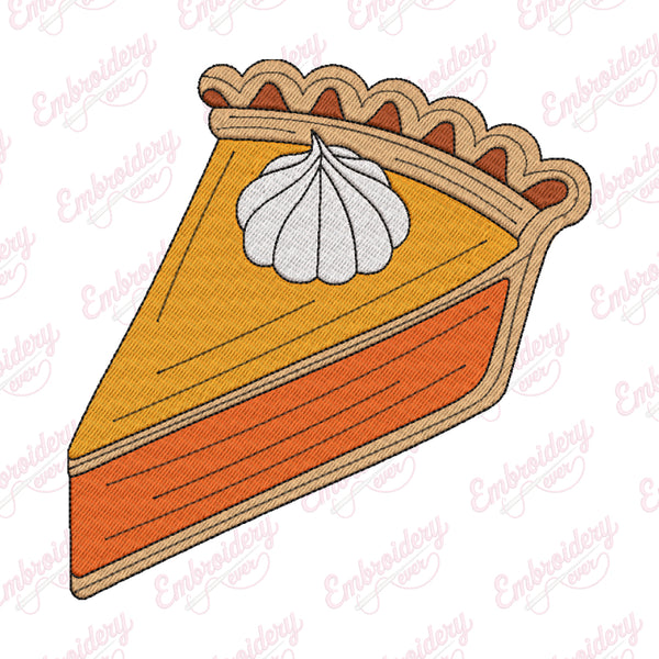 Slice of Pumpkin Pie Thanksgiving Embroidery Design