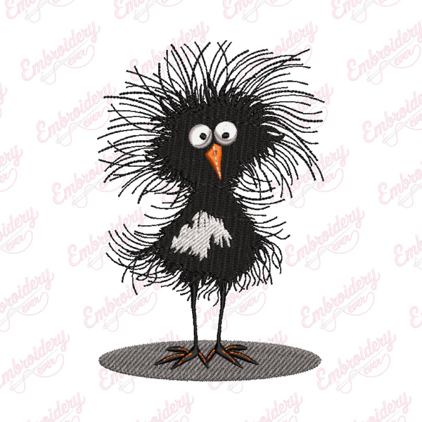 Funny Crazy Chicken Embroidery Design