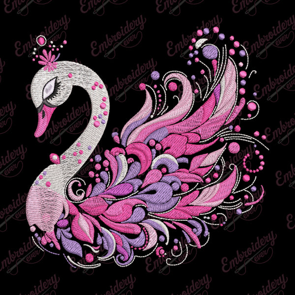 Boho Swan Machine Embroidery Design