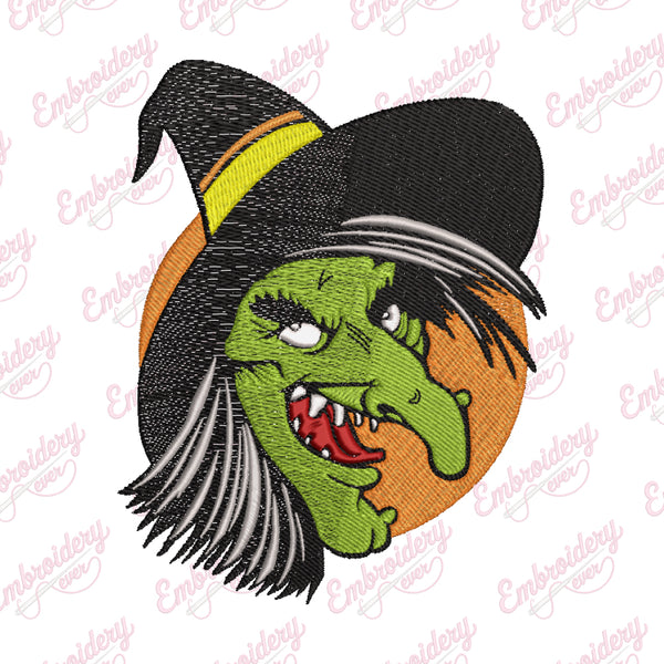 Witch Halloween Digitized Embroidery Design