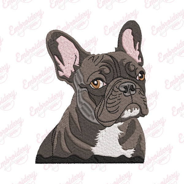 French Bulldog Embroidery Design