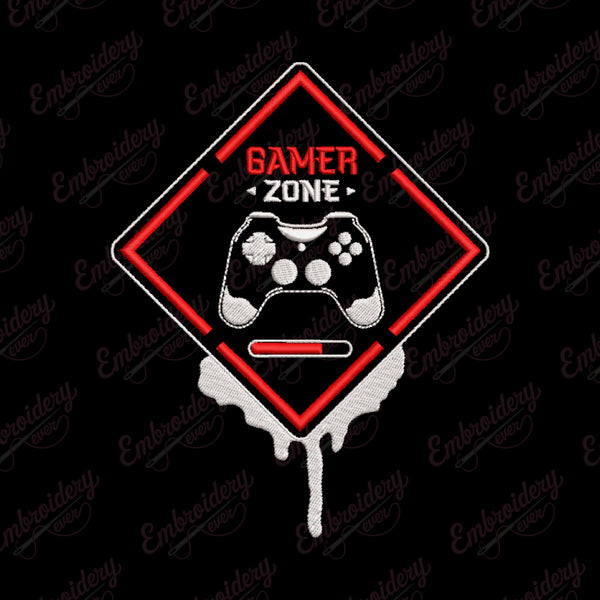 Gamer Zone Embroidery Design