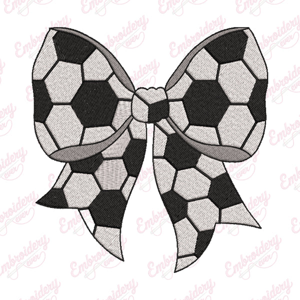 Soccer Simple Bow Embroidery Design