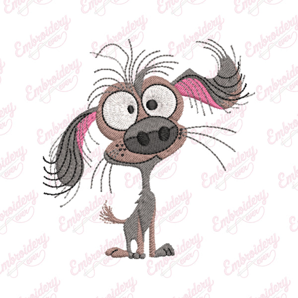 Messy Puppy Dog Embroidery Design