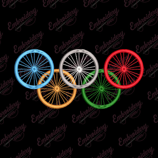 Bike Wheel Embroidery Design