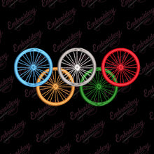 Bike Wheel Embroidery Design