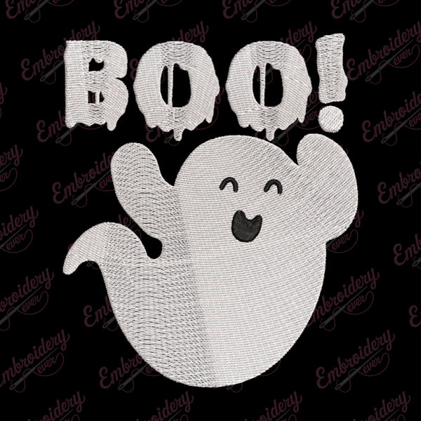 Cute Halloween Ghost Embroidery Design