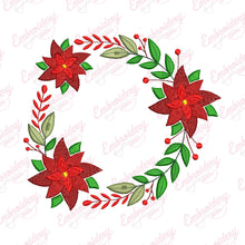 Christmas Flower Wreath Embroidery Design
