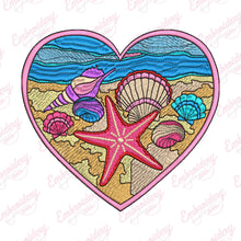 Heartshape Sea Beach Embroidery Design