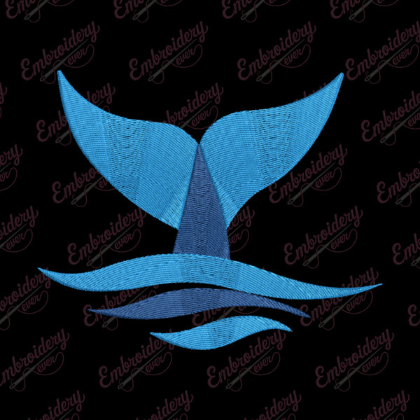 Whale Tail Serenity Embroidery Design