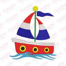 Sail Boat Embroidery Design