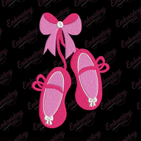 Ballet Shoes Embroidery Design