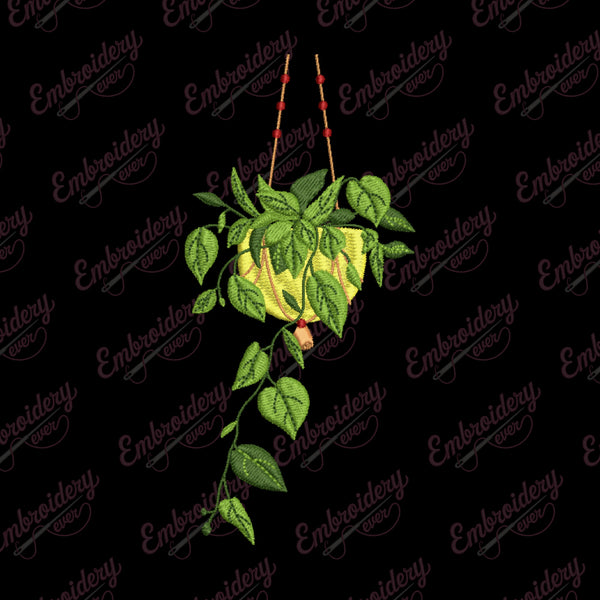 Hanging Plant Machine Embroidery Design
