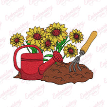 Pot With Sunflowers Gardening Embroidery Design