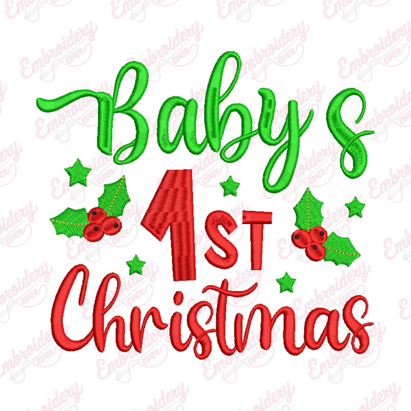 Baby's First Christmas Embroidery Design