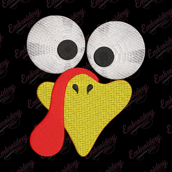 Thanksgiving Turkey Face Embroidery Design