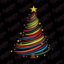 Colorful Christmas Tree Embroidery Design