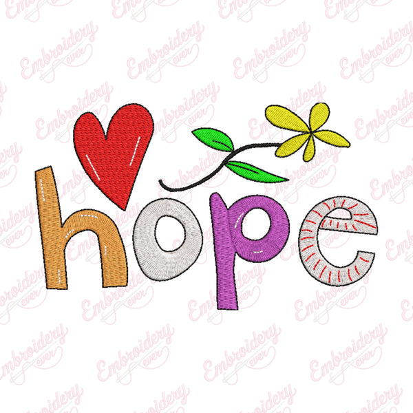 Hope Embroidery Design