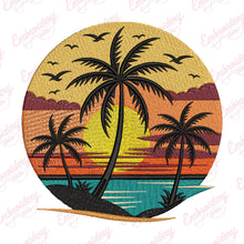 Sunrise Over the Beach Patch Embroidery Design
