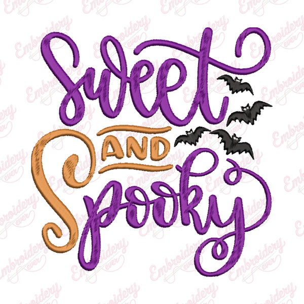 Sweet And Spooky Bat Halloween Embroidery Design