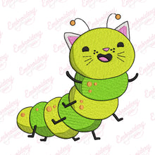 Cat-Erpillar Funny Caterpillar Cat Embroidery Design