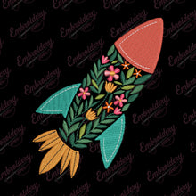 Floral Rocket Embroidery Design