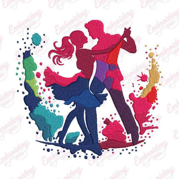 Dancing Couple Embroidery Design