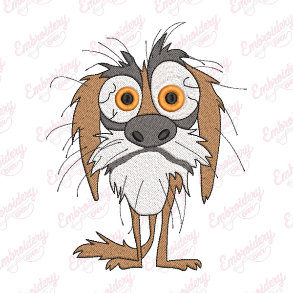 Crazy Dog Machine Embroidery Design