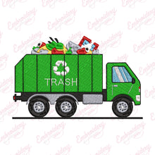 Trash Garbage Truck Embroidery Design