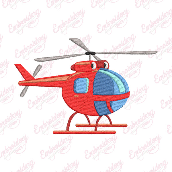 Toy Helicopter Embroidery Design