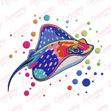 Colorful Stingray Embroidery Design