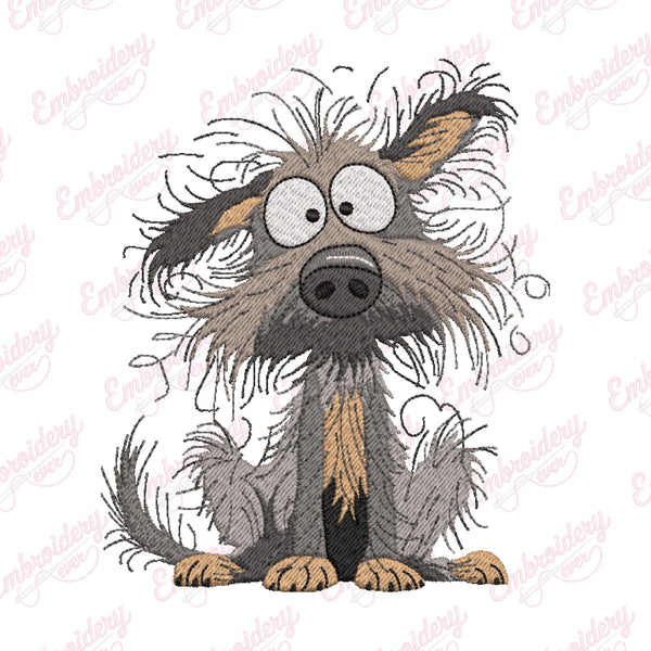 Crazy Puppy Dog Embroidery Design