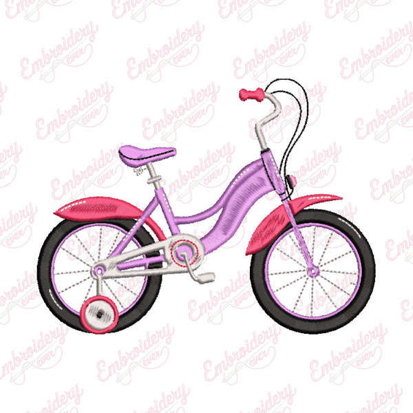 Children's Bicycle Embroidery Design