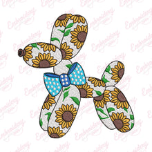 Funny Sunflowers Balloon Dog Embroidery Design