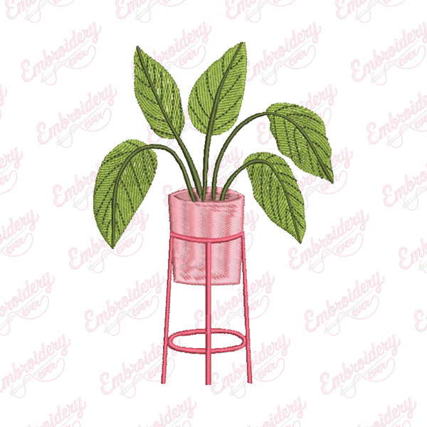 House Plant Embroidery Design