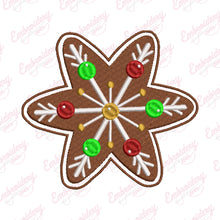 Christmas Gingerbread Snowflake Cookie Embroidery Design