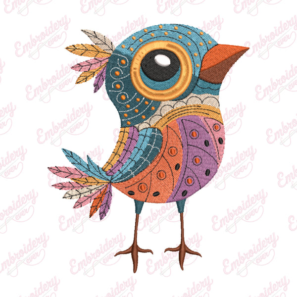 Elegant Bird Embroidery Design