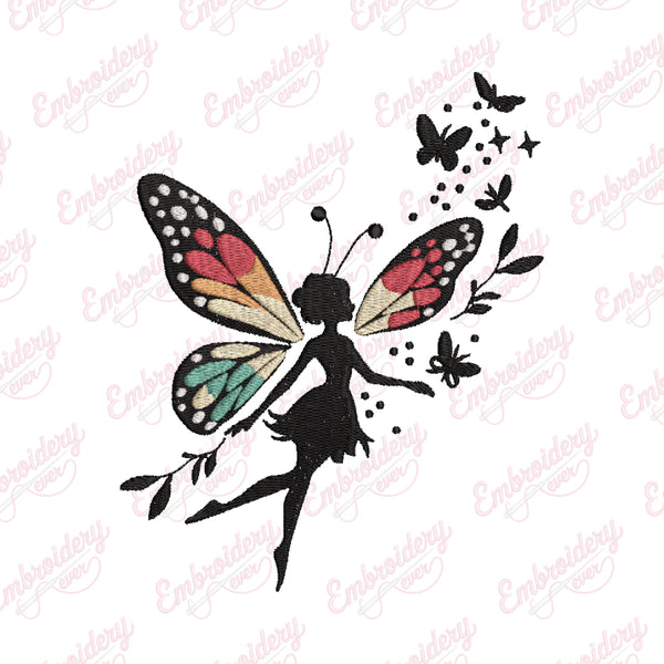 Angel Butterfly Embroidery Design