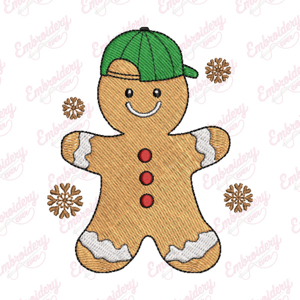 Christmas Gingerbread Boy Embroidery Design