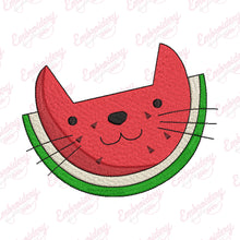 Funny Cat Watermelon Embroidery Design
