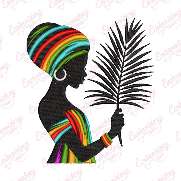 Balck African Women Embroidery Design