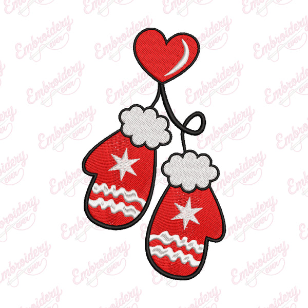 Christmas Santa Claus Hand Gloves Embroidery Design