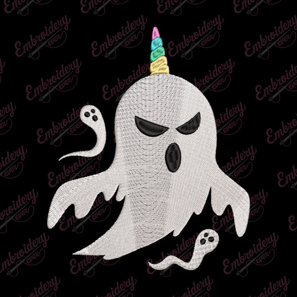 Halloween Boonicorn Unicorn Ghost Embroidery Design