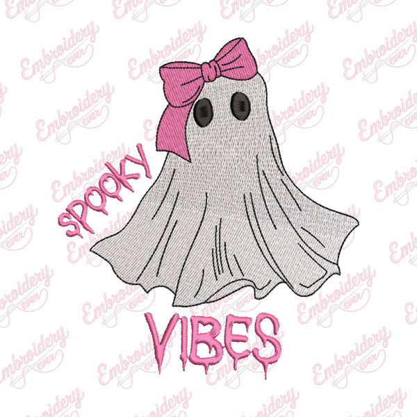 Halloween Spooky Vibes Embroidery Design