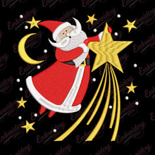 Santa Amidst The Stars Christmas Embroidery Design