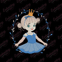 Cute Girl With Hair Embroidery Design