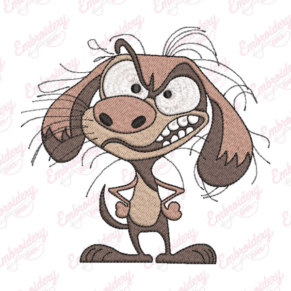 Crazy Dog Embroidery Design