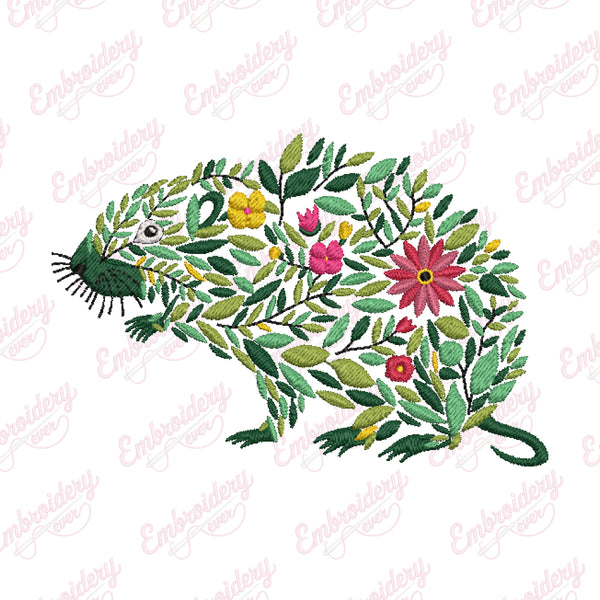 Beautiful Floral Gopher Embroidery Design